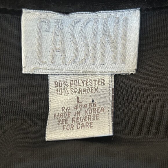 Cassini Vintage Black Velvet Short Sleeve Maxi Dress Size Large - Picture 3 of 7